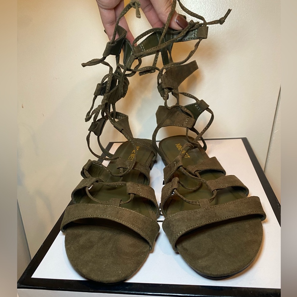 Nine West Olive Green Gladiator Sandals